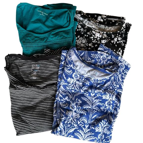 Women's Top Bundle Size 2XL Croft & Barrow Short Sleeve T-Shirt - Picture 1 of 7